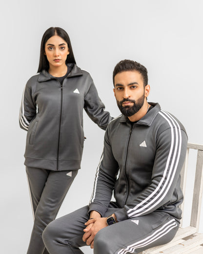 Grey 3-Stripe Tricot Winter Tracksuit Unisex