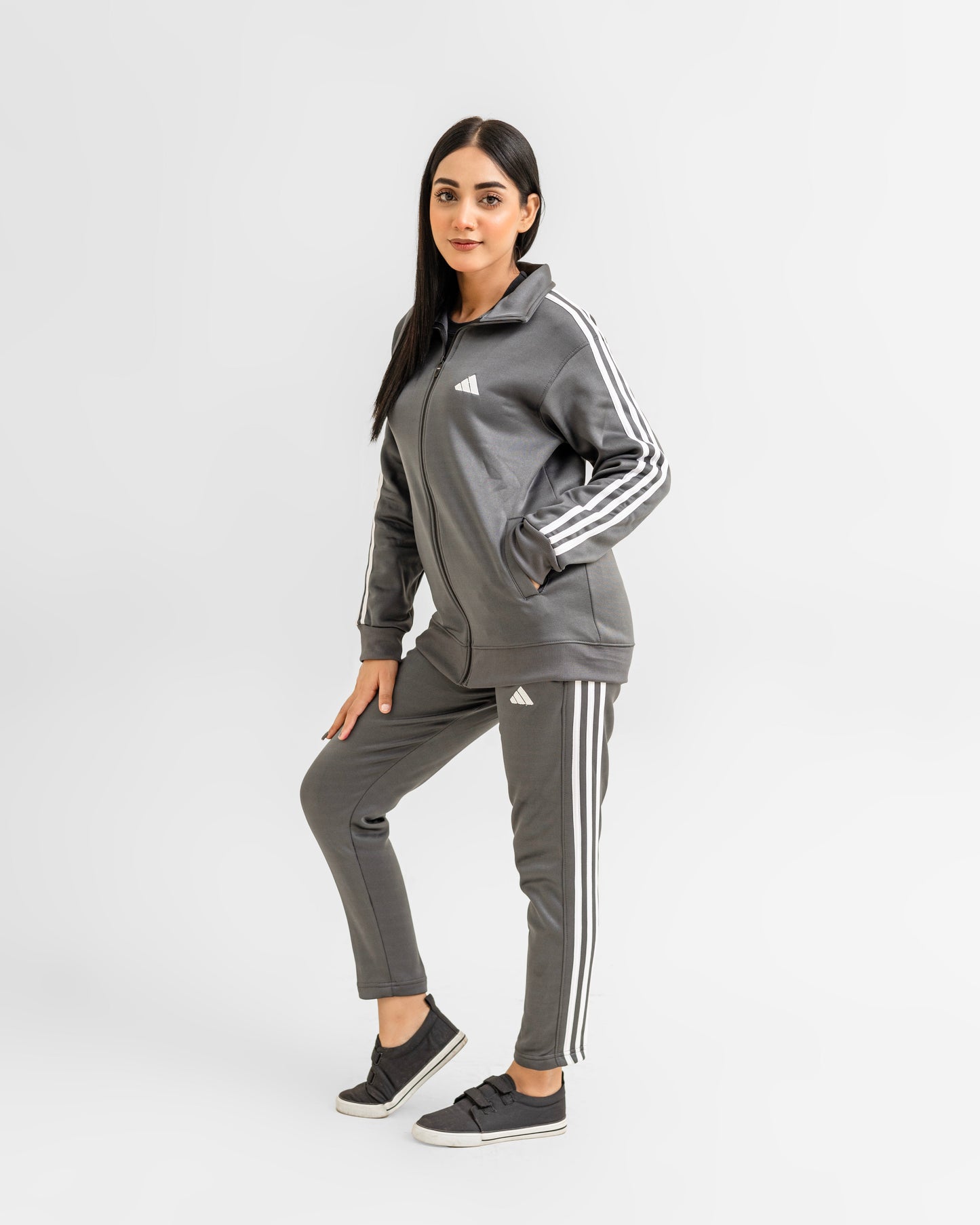 Grey 3-Stripe Tricot Winter Tracksuit Unisex