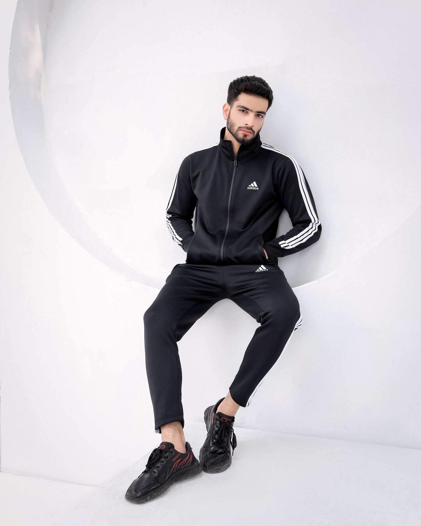 Black 3-Stripe Tricot Winter Tracksuit Unisex