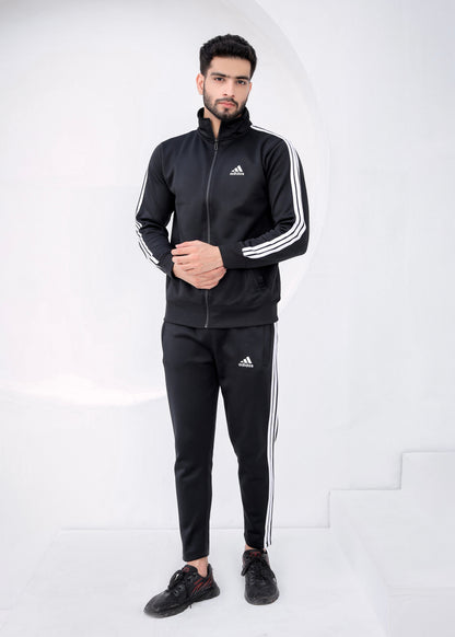 Black 3-Stripe Tricot Winter Tracksuit Unisex