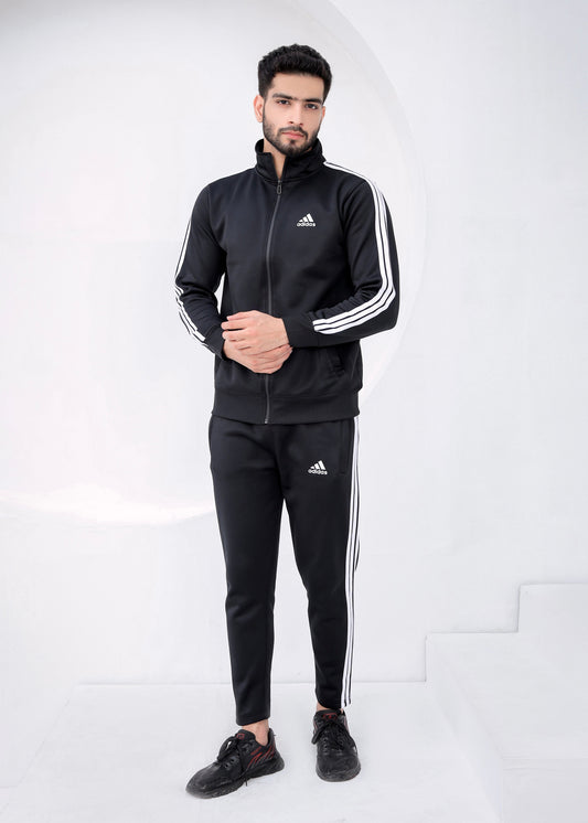 Black 3-Stripe Tricot Winter Tracksuit Unisex